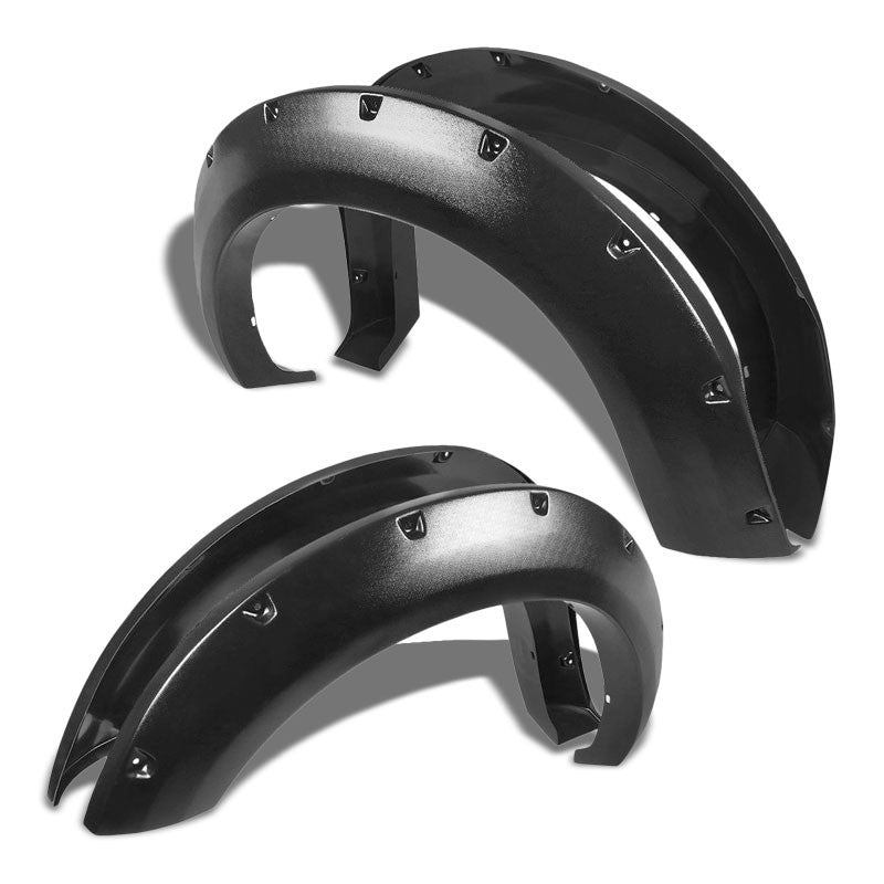 Matte Black ABS Pocket-Riveted Wheel Fender Flares For 11-16 F-250/F-350 SD