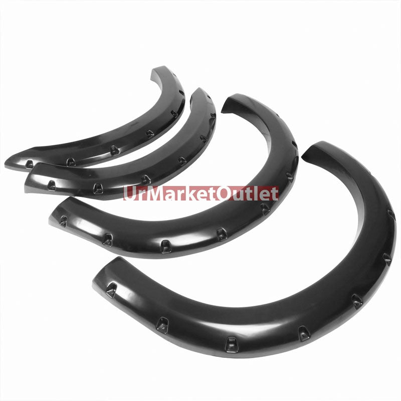 Black ABS Pocket-Riveted Wheel Fender Flares For 99-07 Ford F-250/F-350/F-450