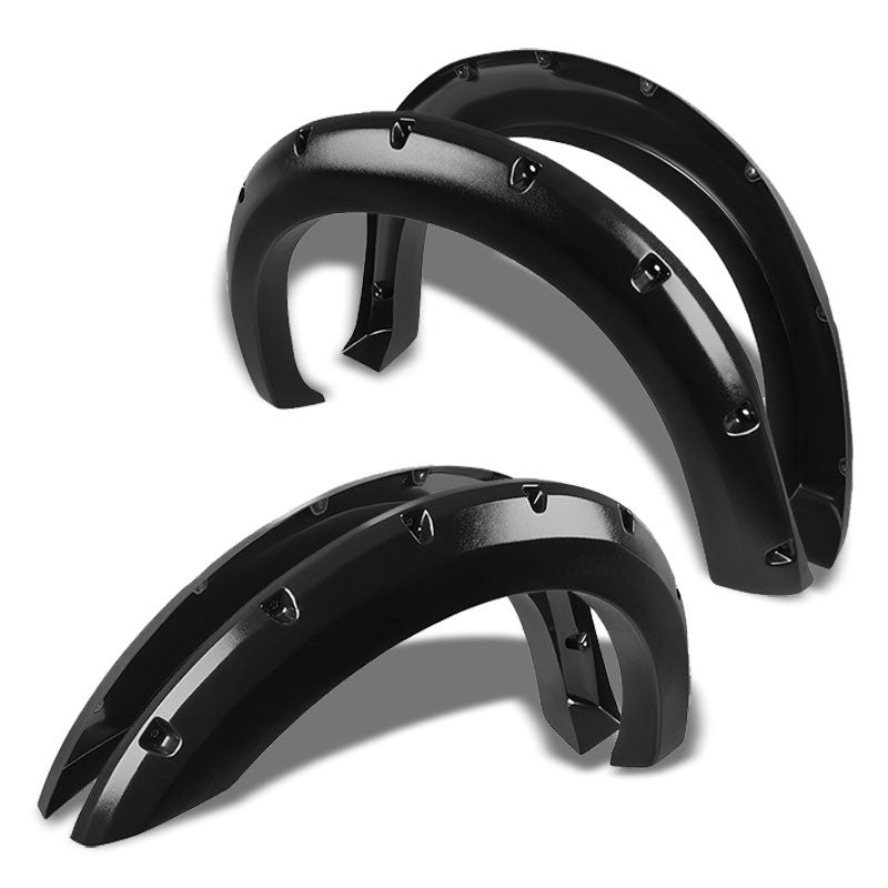 Matte Black ABS Pocket-Riveted Wheel Fender Flares For 97-07 F-250/F-350/F-450