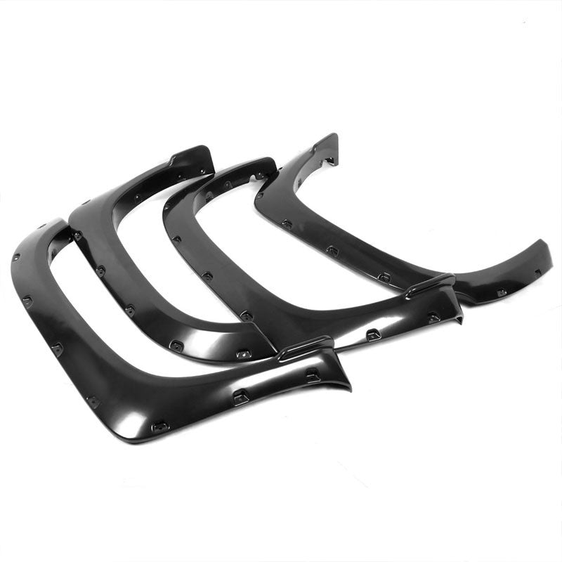 Black ABS Pocket-Riveted Style Wheel Fender Flares Guard For 14-17 Tundra