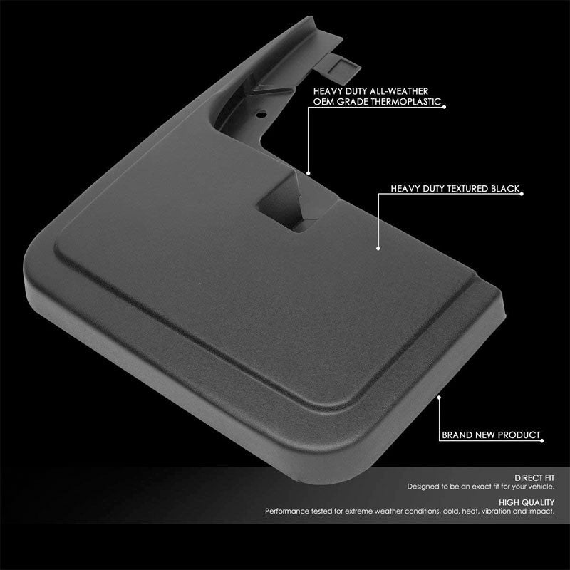 4PC Matte Black Molded Mud Flaps Guard For 15-18 F-150 W/O Wheel Lip Moulding