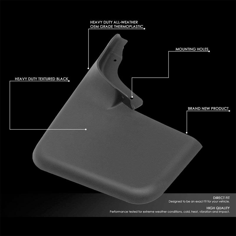 4PC Matte Black Molded 1/8" Mud Flaps Guard For 04-14 F-150 W/O OE Fender Flares