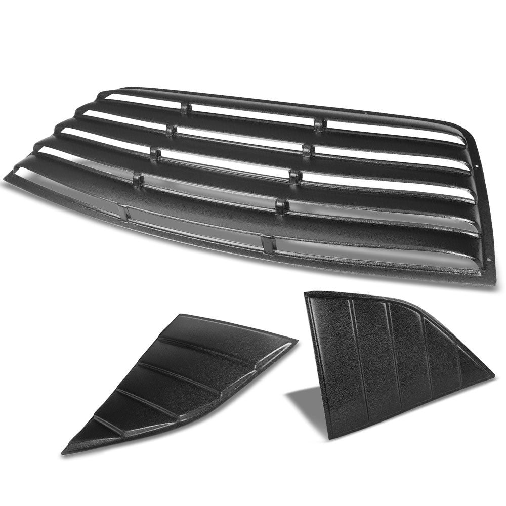 Glossy Black Rear &amp; Side Windshield Sun Vent Louver Cover For 08-20 Challenger