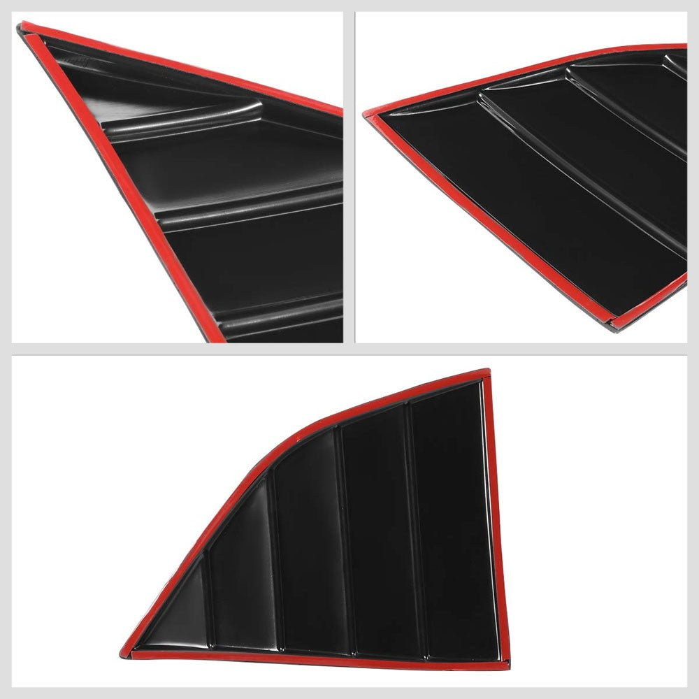 Glossy Black Rear & Side Windshield Sun Vent Louver Cover For 08-20 Challenger