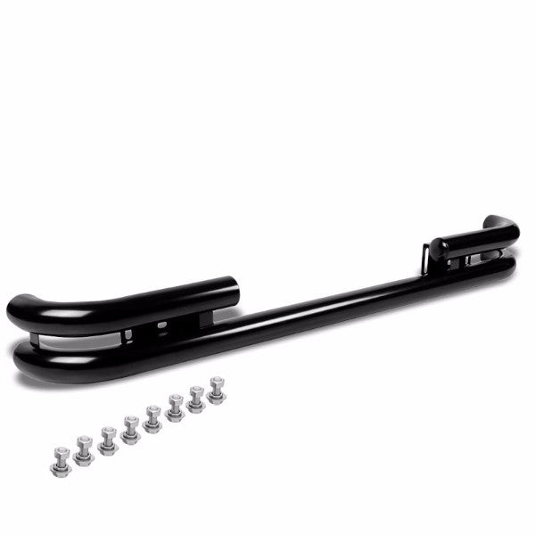 Black Coat Steel Double Bar Rear Bumper Protector Guard For Jeep 88-06 Wrangler