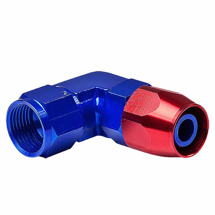 Blue/Red -4 AN 90 Degree [Swivel Hose End to AN Female] Oil/Fuel AN Fitting T1
