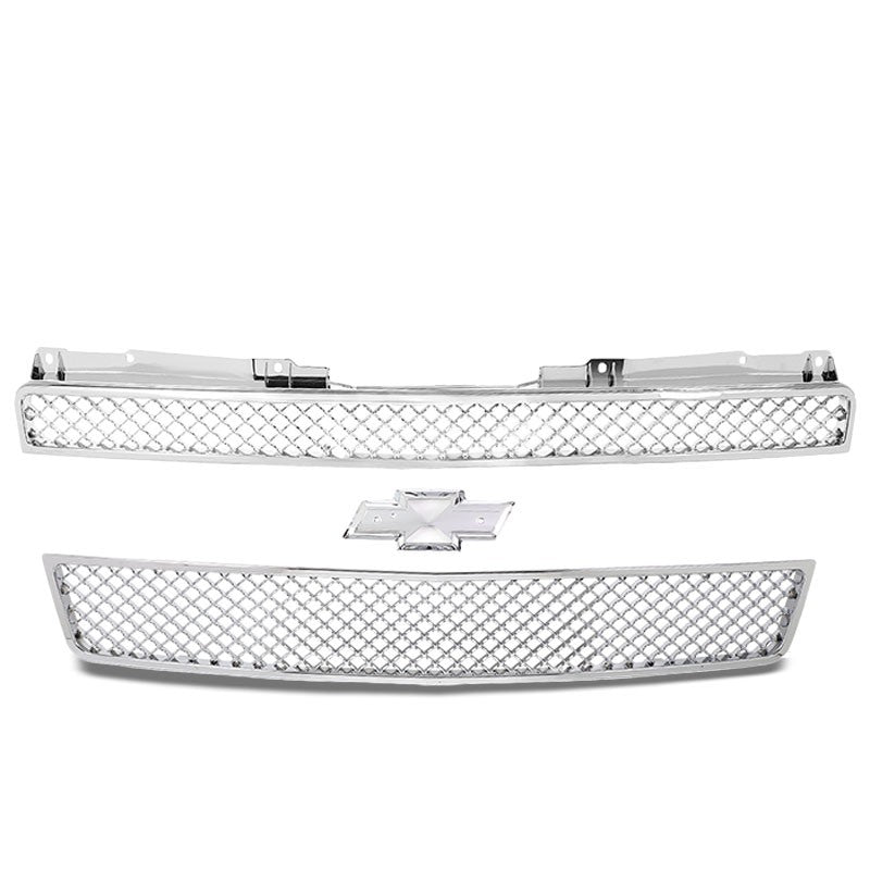 Chrome Diamond Mesh Style Front Grille For 07-12 Avalanche/Tahoe/Suburban GMT900