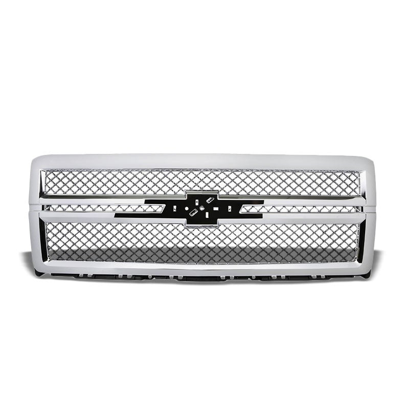Chrome Diamond Mesh Style Replacement Grille For Chevrolet 14-15 Silverado 1500