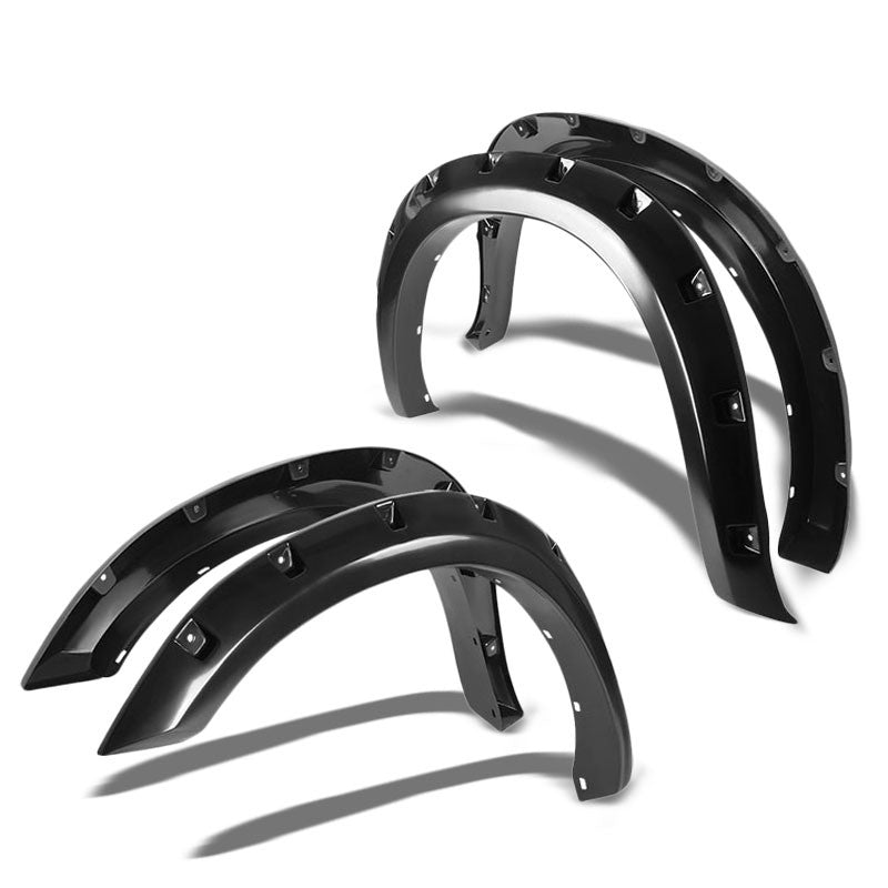 Black ABS Pocket-Riveted Style Wheel Fender Flare Guard For 09-17 Dodge Ram 1500