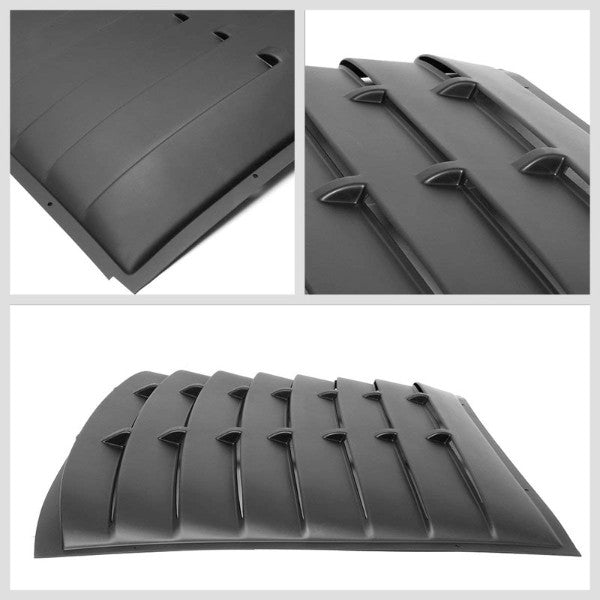 3PC Matte Black Window Louver Rear+Side Scoop Cover For 05-14 Ford Mustang Coupe