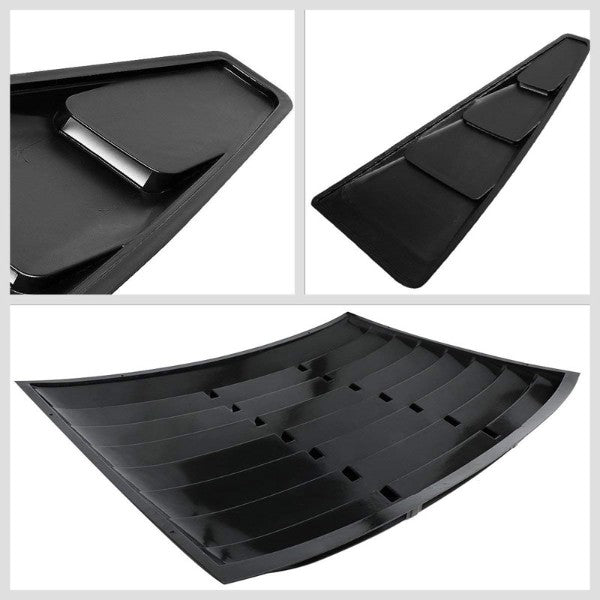 3PC Matte Black Window Louver Rear+Side Scoop Cover For 05-14 Ford Mustang Coupe