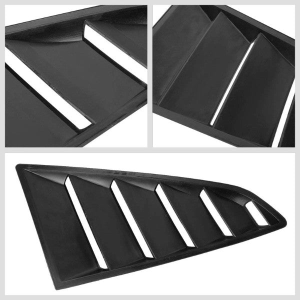 2PC Rear Matte Black Window Louver Side Scoop Cover For 15-18 Ford Mustang Coupe