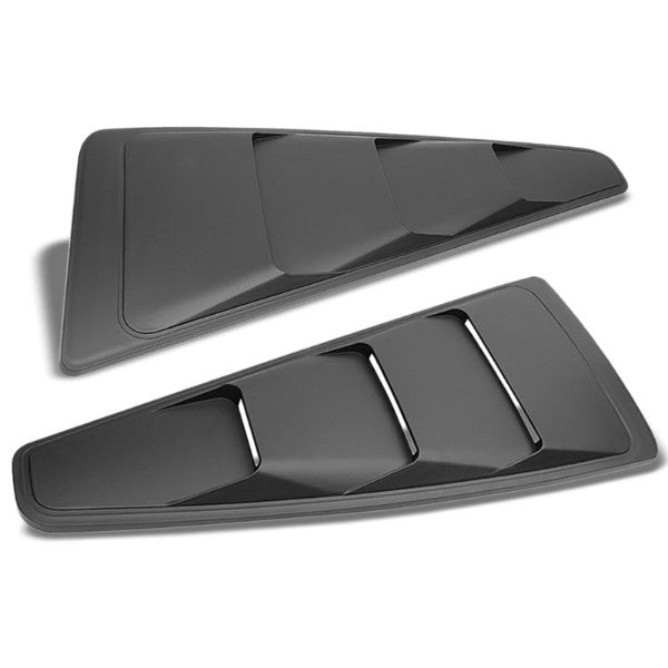 2PC Rear Matte Black Window Louver Side Scoop Cover For 05-14 Ford Mustang Coupe