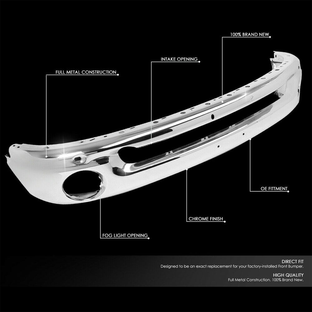 Bolt-On Steel Chrome Front Bumper For Dodge 02-08 Ram 1500/03-09 Ram 2500 3500