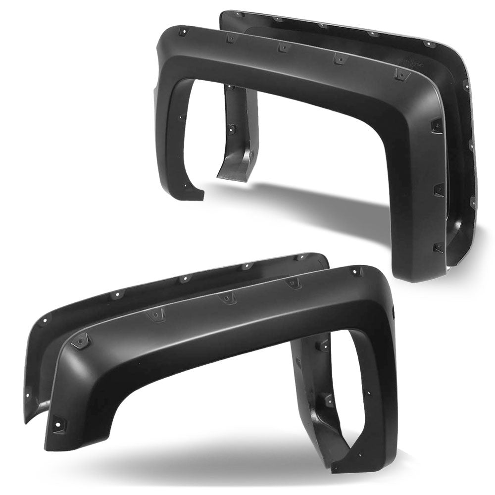 4PCS Black Pocket Style Wheel Fender Flares For 14-19 Silverado 1500 W/5.8' Bed