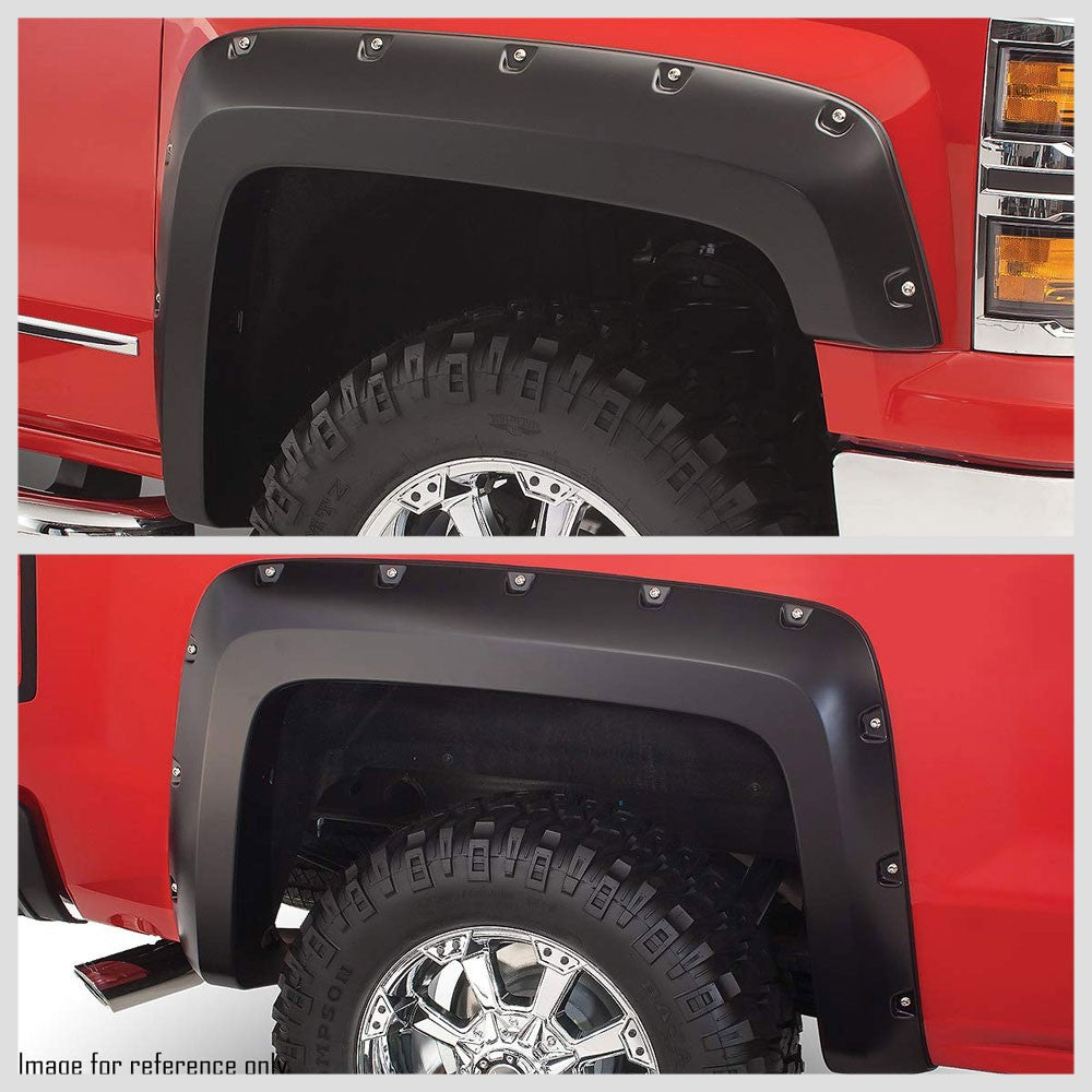 4PCS Black Pocket Style Wheel Fender Flares For 14-18 2500 3500 HD 6.5"/8" Bed