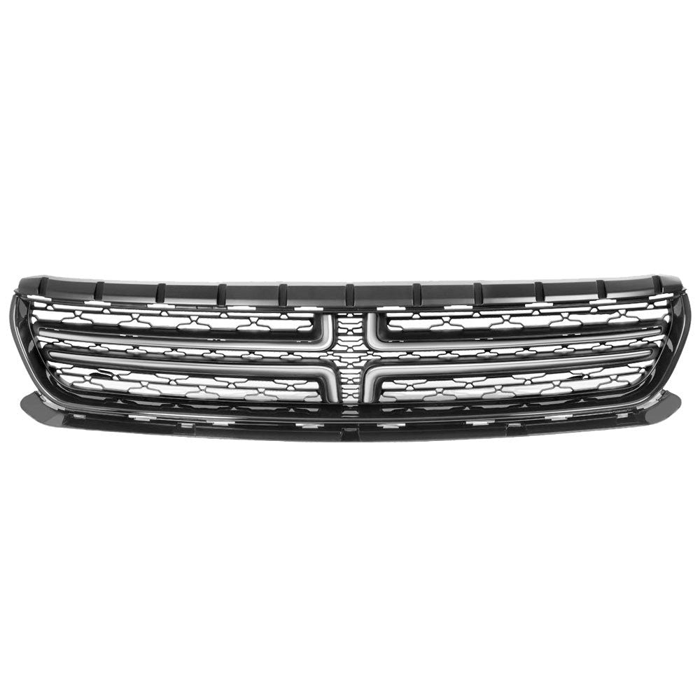 Black Body/Chrome Trim Front Grille For 15-18 Dodge Charger 3.6L/5.7L/6.4L