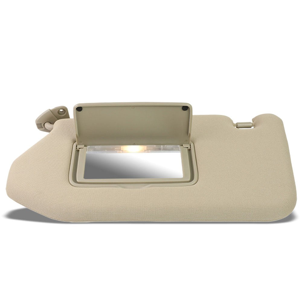 Bolt-On Left (Driver Side) Beige Sun Visor w/Vanity Light For 14-19 QX60