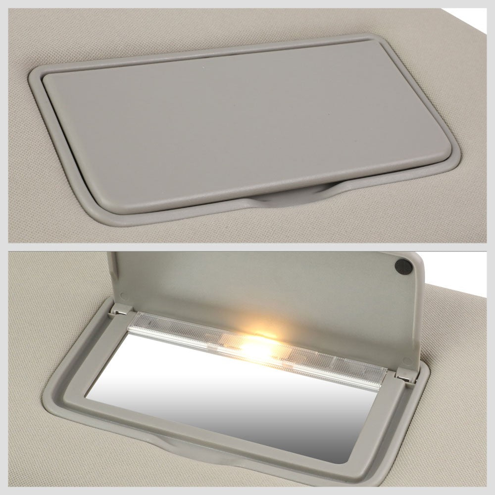 Bolt-On Right Passenger Side Grey Sun Visor w/Vanity Light For 13-19 Pathfinder
