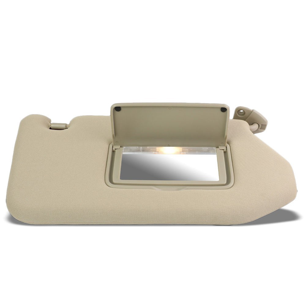 Bolt-On Right (Passenger Side) Beige Sun Visor w/Vanity Light For 14-19 QX60
