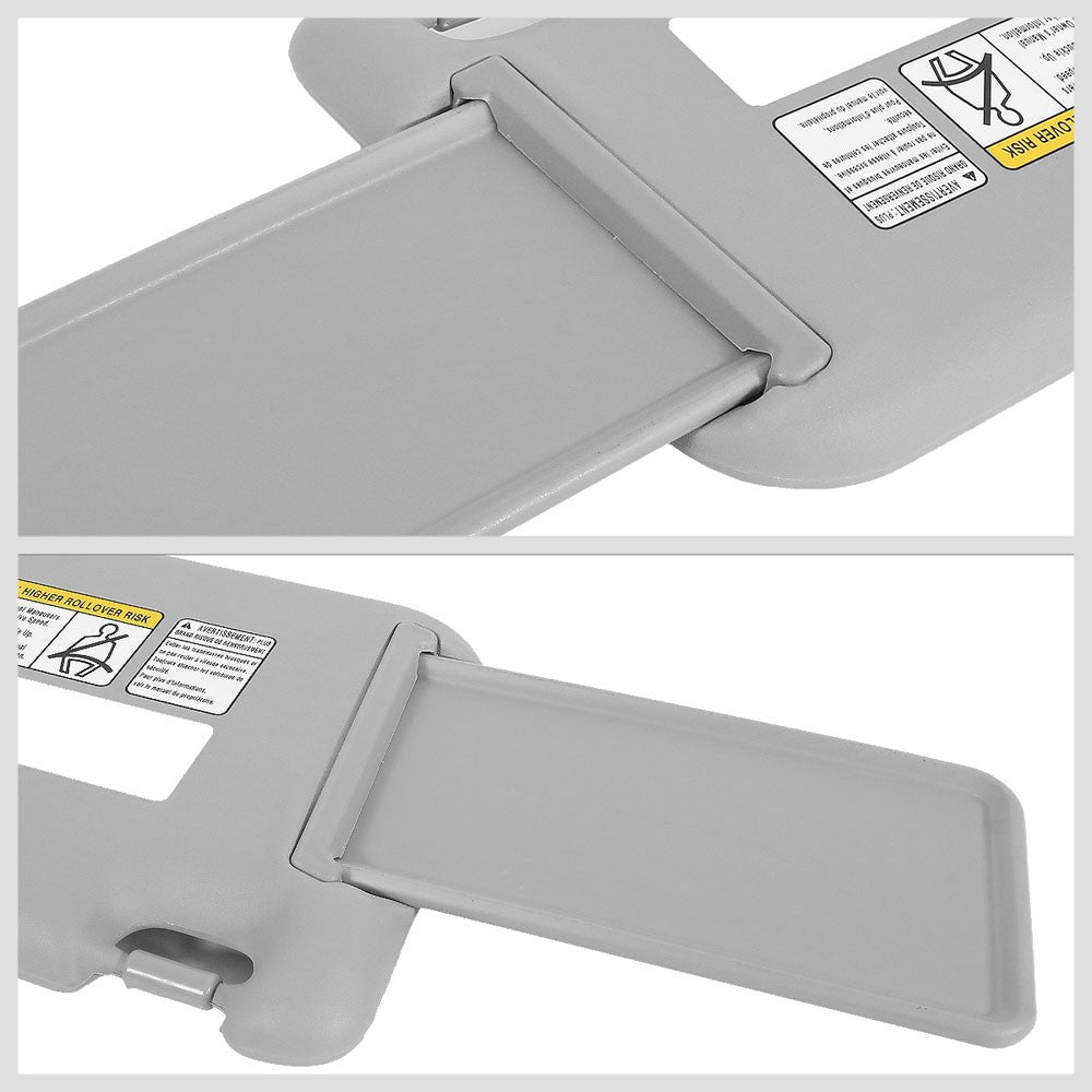 Bolt-On Left Driver Grey Sun Visor w/Vanity Light For 06-12 Toyota RAV4