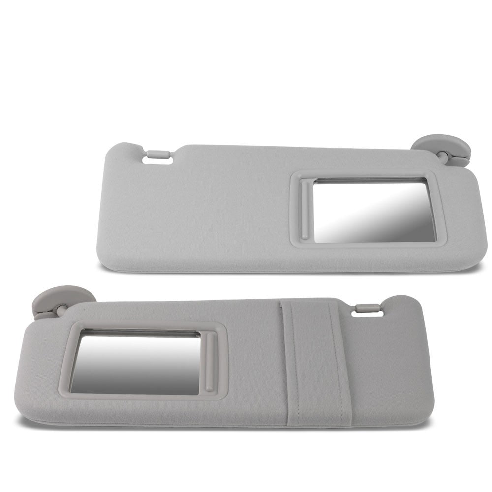 Bolt-On Driver & Passenger Grey Sun Visor w/Vanity Light For 09-16 Toyota Venza