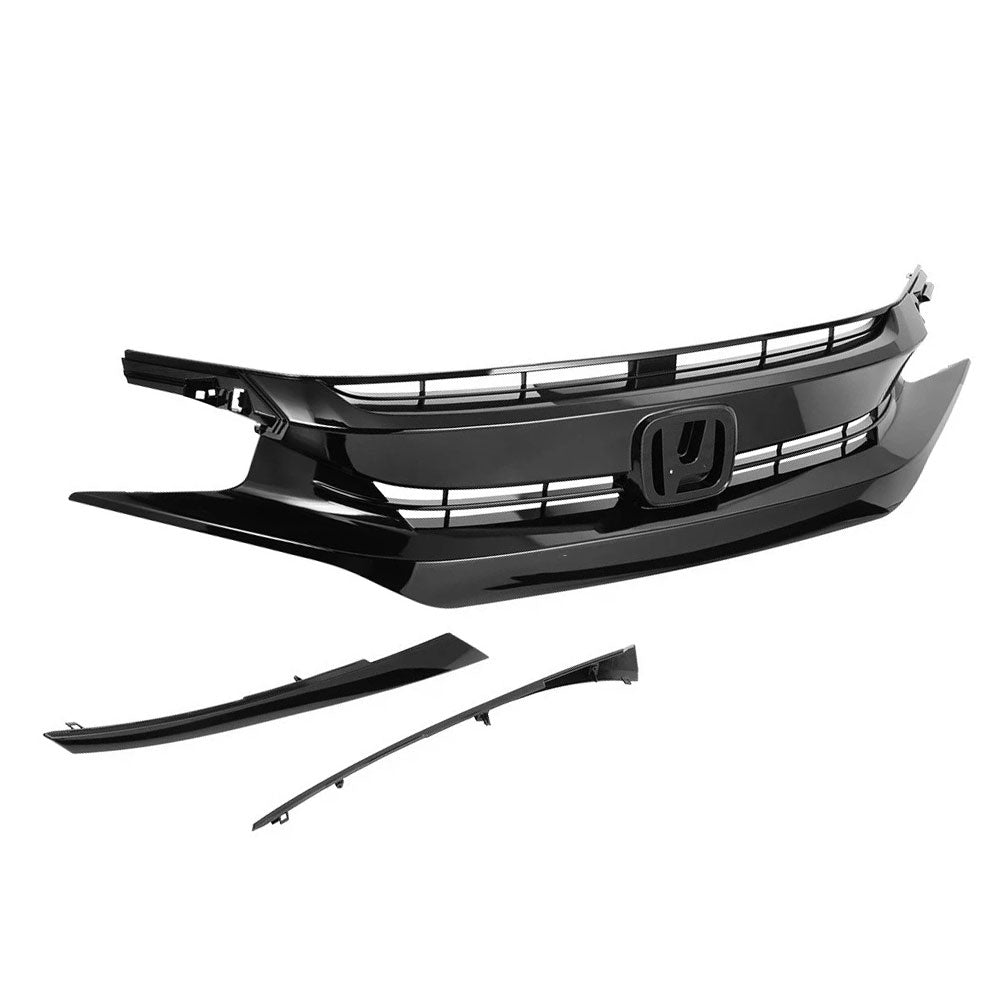 BFC-FGR-1-0183-OE Glossy Black OE Style Front Grille For 16-18 Honda Civic Coupe/Sedan/Hatchback