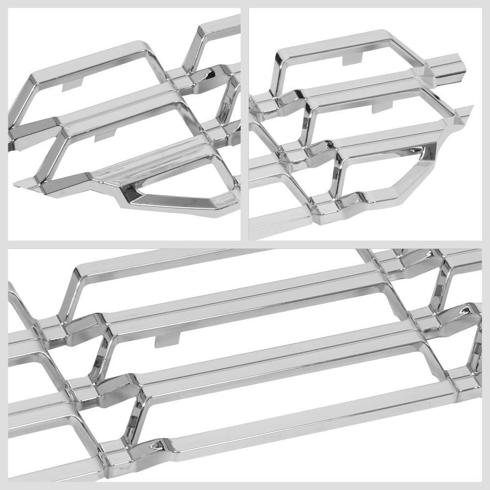Front Up/Down Chrome Grille Insert Honeycomb For 16-18 Silverado 1500 LS LT WT