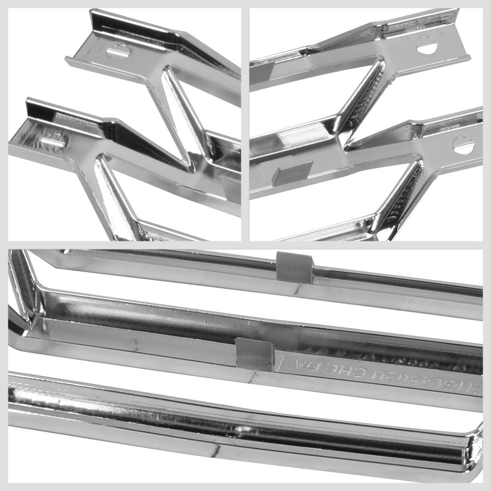 Front Up/Down Chrome Grille Insert Honeycomb For 16-18 Silverado 1500 LS LT WT