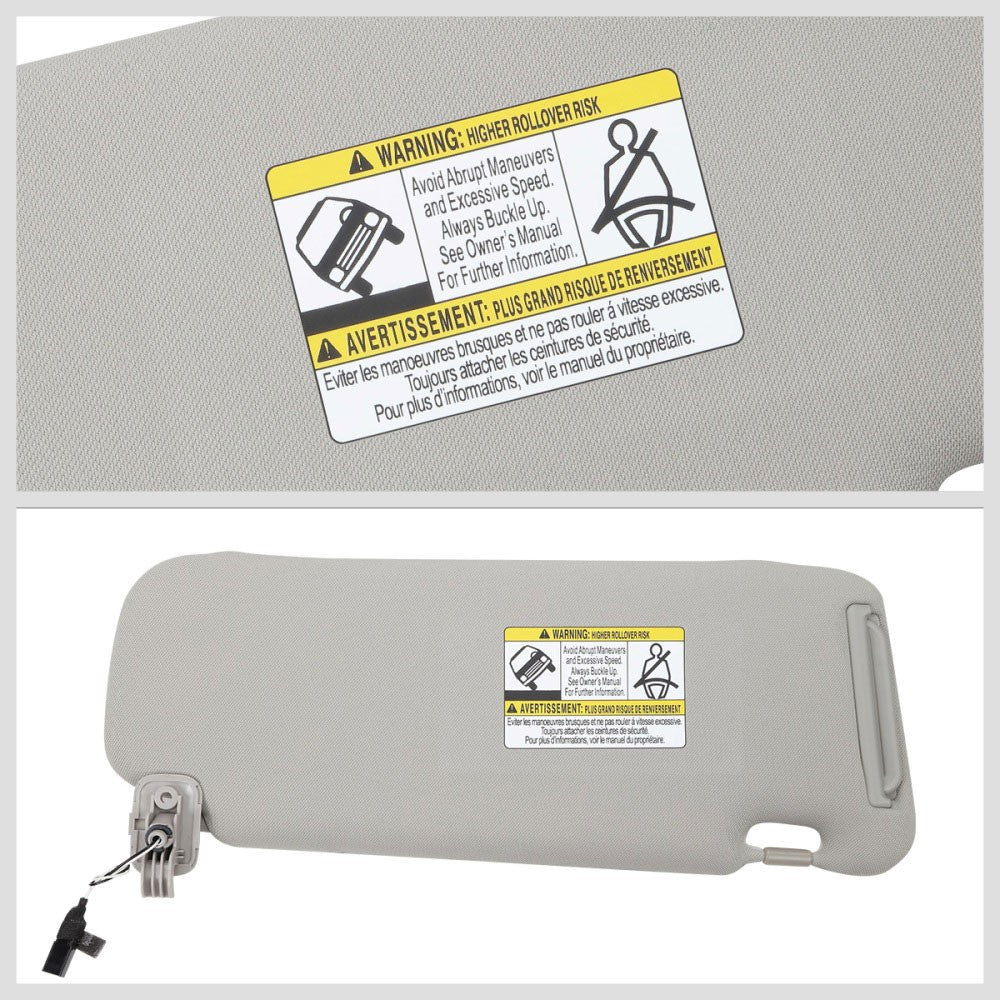 Gray Drive Side (Left) OE Style Sun Visor Sunshade For 10-15 Mazda CX-9 TB
