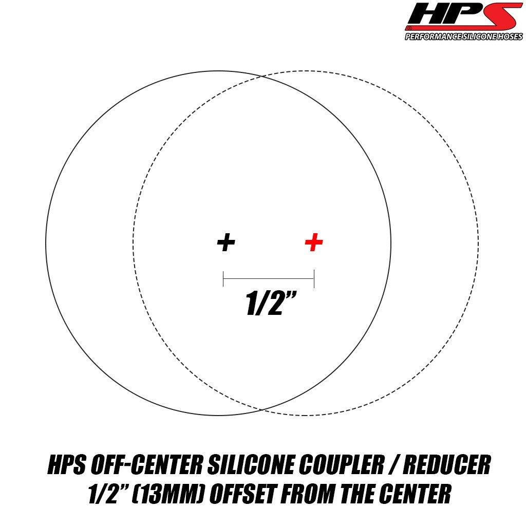 HTSOR-125-150-BLK HPS 1-1/4" - 1-1/2" (32mm-38mm) ID, 3" L 1/2" Silicone Offset Hose Reducer Black