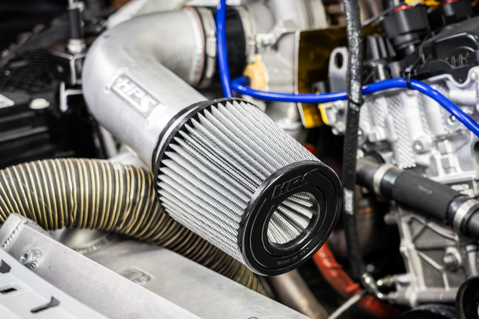 HPS 2.5" Round Open Top Dual Cone Air Filter [6.5" L, 6" Base] HPS-4339