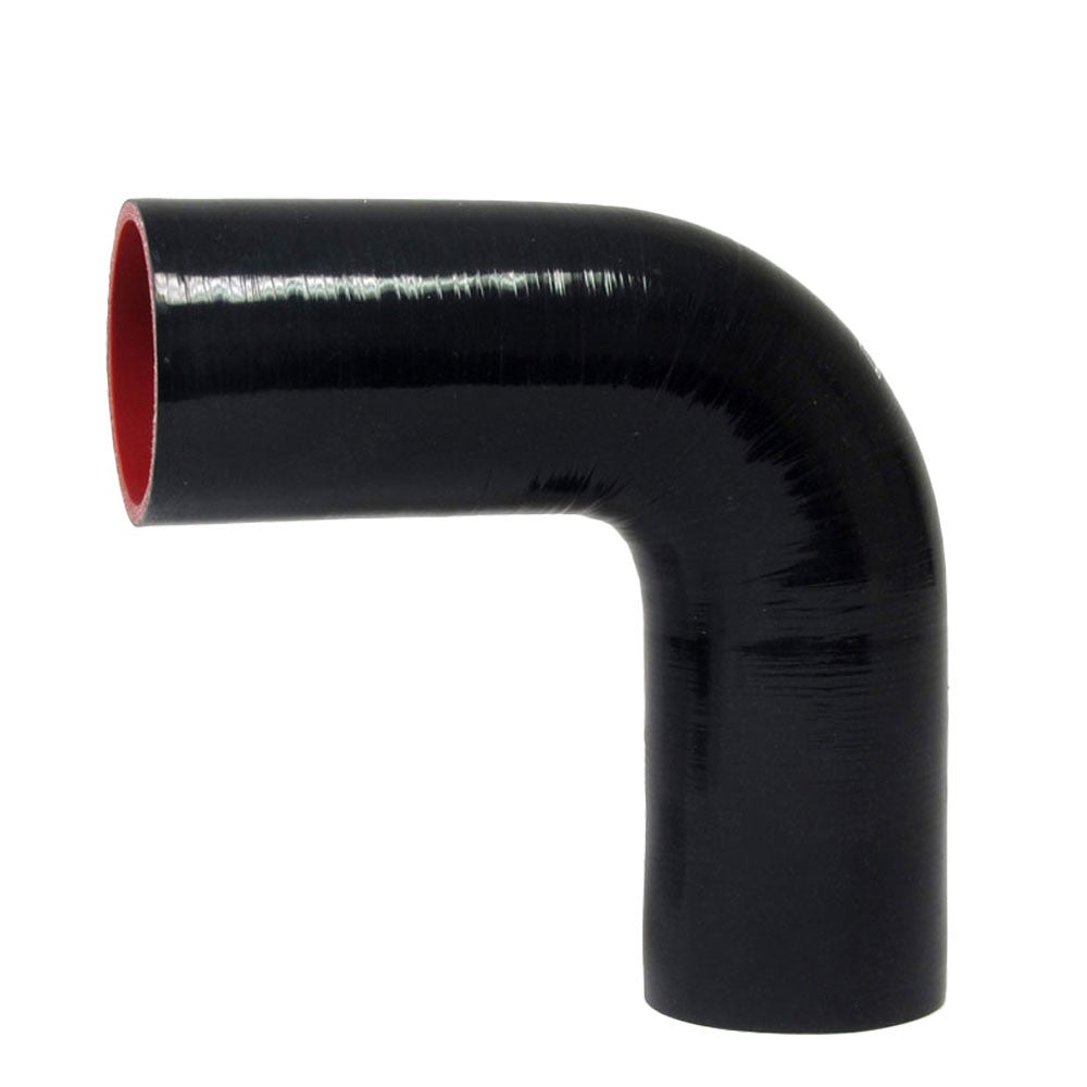 HTSEC90-325-BLK HPS 3.25" (83mm) ID Black 4Ply Silicone 90 Degree Angle Elbow Couple Hose Intake