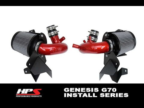 HPS Polish Shortram Air Intake Heat Shield Kit For 19+ Genesis G70 3.3L V6 Twin Turbo