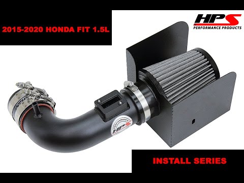 HPS Black Shortram Air Intake Heat Shield Kit For 15-20 Honda Fit 1.5L