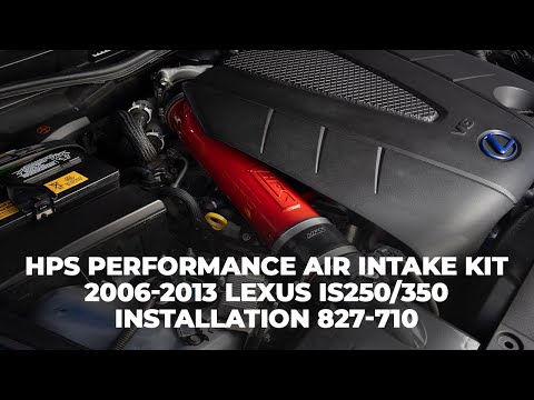 HPS Red Aluminum Air Intake System Kit with Filter For Lexus IS 06-13 Sedan / 10-15 Convertible XE20
