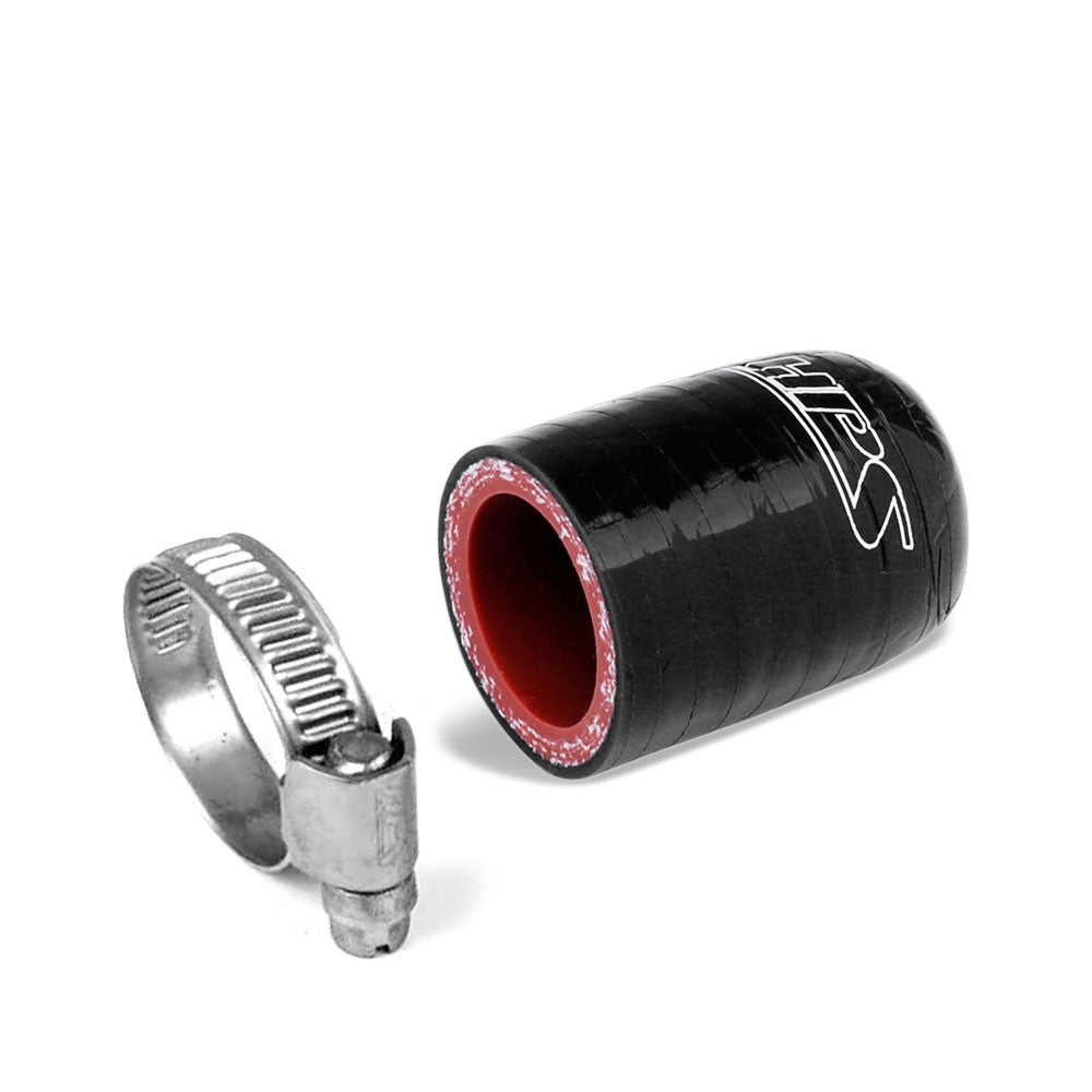 Universal Fit HPS Black 3-Ply Reinforced Silicone Coolant bypass Cap with embossed Hose Clamp for bypass heater Vacuum Valve Water Port