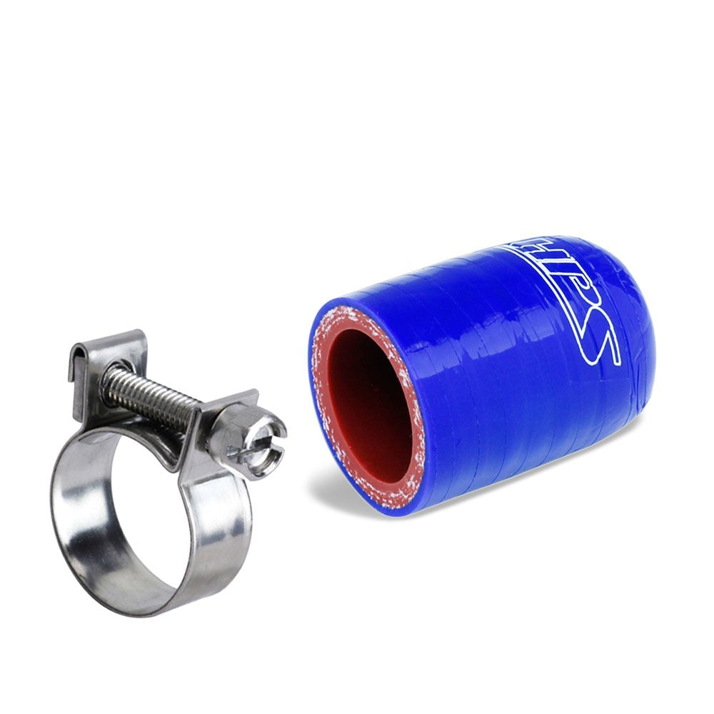 RSCC-016-BLUE+FIC-6 HPS 5/32" ID/1.5" L Blue Silicone Coolant Hose Cap w/Clamp Fix Leak Vacuum Port