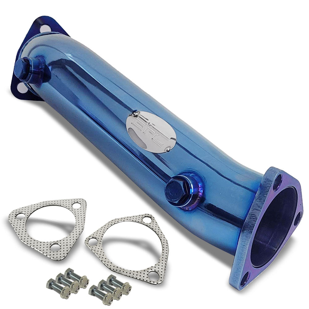 BFC Titanium Blue High Flow Exhaust Piping Pipe For 97-05 A4 B5 B6 1.8T