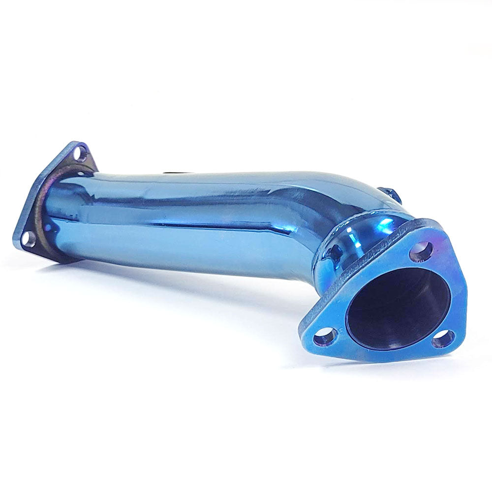 BFC Titanium Blue High Flow Exhaust Piping Pipe For 97-05 A4 B5 B6 1.8T