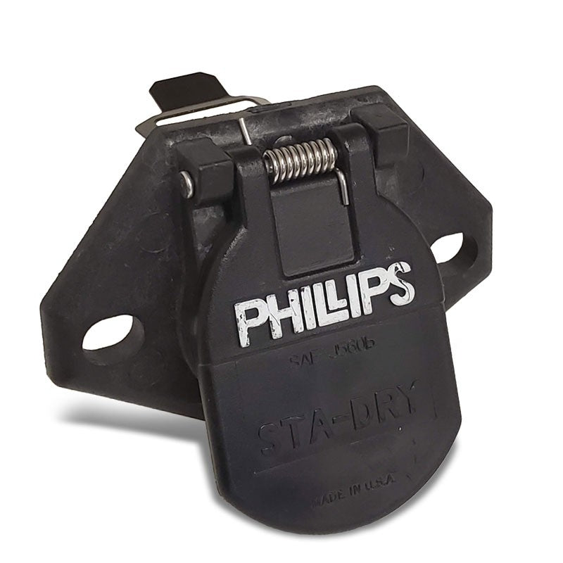 Phillips 16-726 7-Way Havy Duty STA-DRY 2-Hole Bullet w/locking clip Socket-Electrical Connector-BuildFastCar