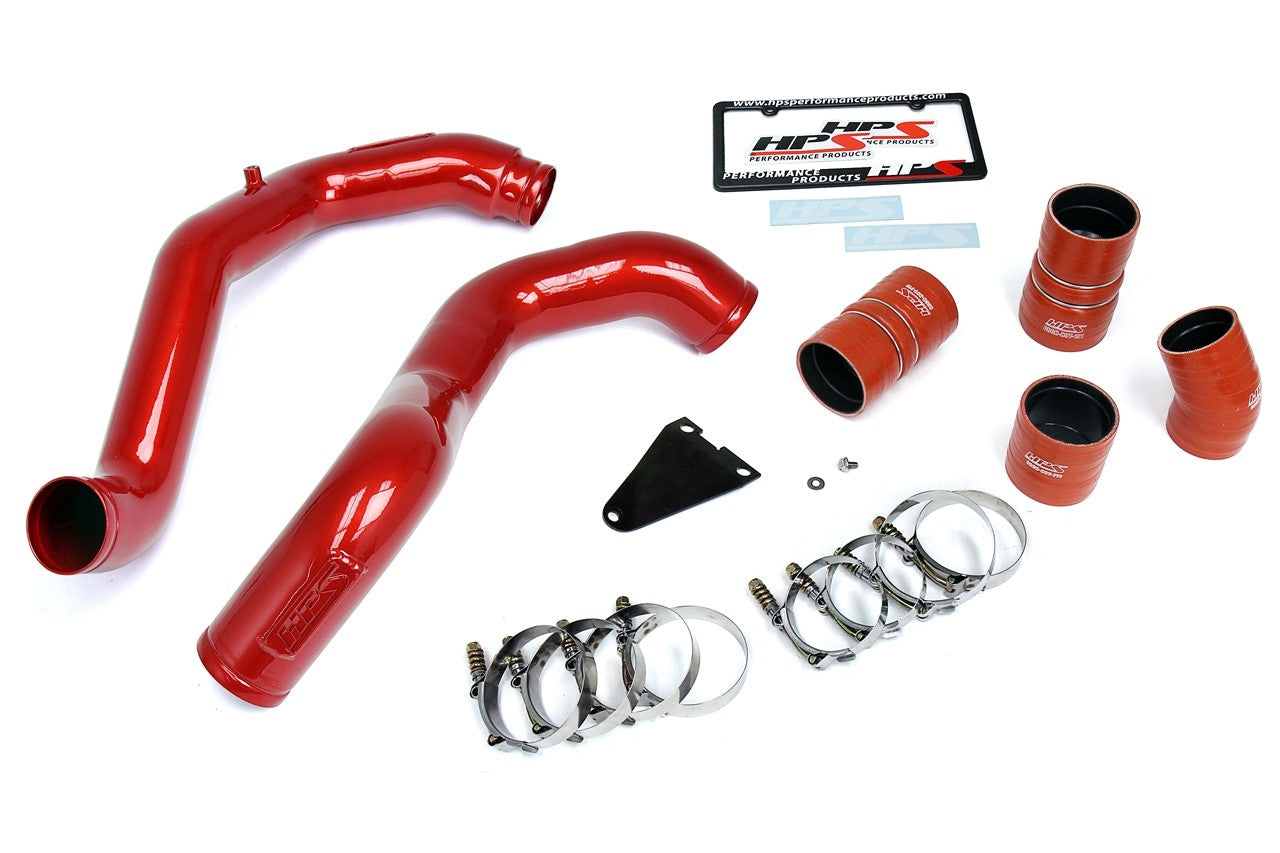 HPS Aluminum Red Intercooler Charge Pipe [Cold/Hot Side] For 03-07 Ford F-Series Super Duty 6.0L Diesel