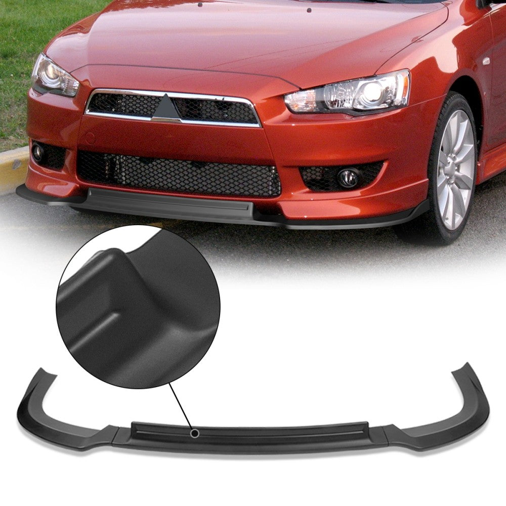 BFC Matte Black Front Bumper Lip Wing Diffuser 08-15 Lancer 27-BMPL-F402