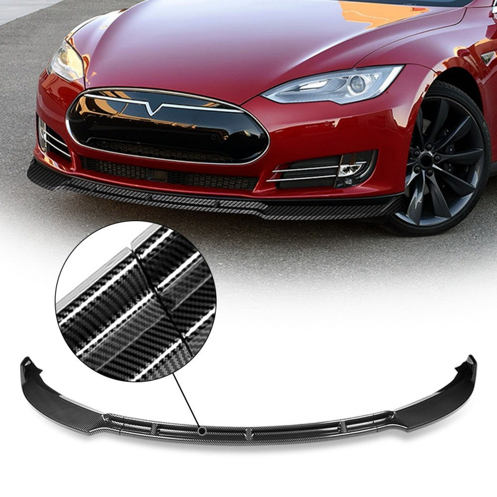 BFC Carbon Look Front Bumper Lip Wing Diffuser 12-16 Model S 27-BMPL-F408-PCF