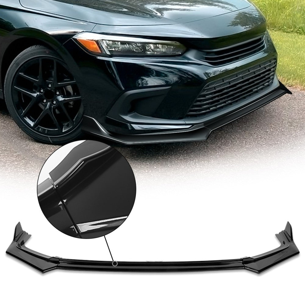 BFC Glossy Black Front Bumper Lip Wing 22-23 Civic Sedan FE1 FE2 FE4 27-BMPL-F477-PBK