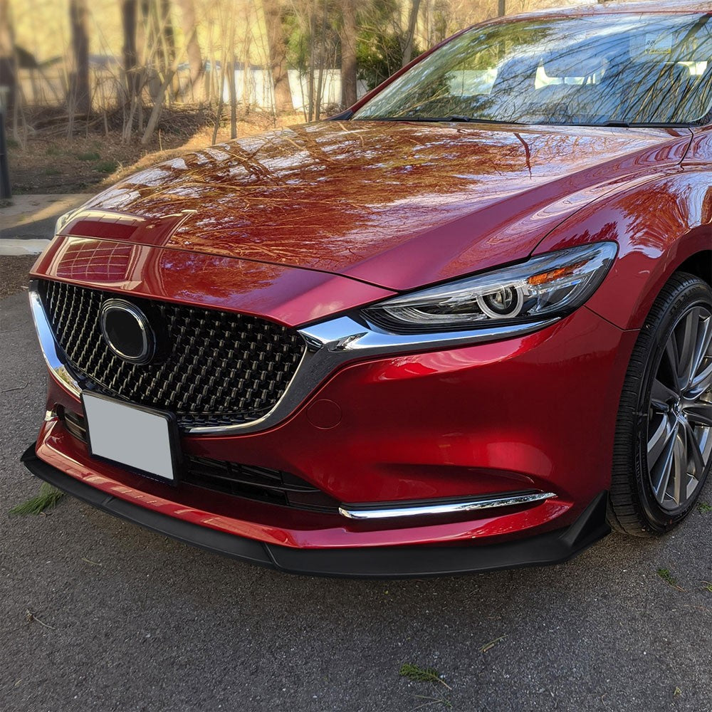 [Matte Black] Front Bumper Lip Chin Wing Guard Lower Body Kit For 19-21 Mazda 6