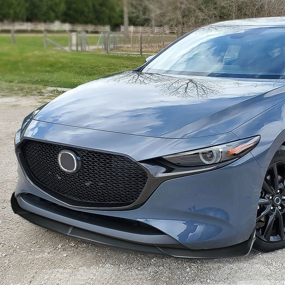 [Carbon Style Look] Front Bumper Lip Guard Lower Body Kit For 19+ Mazda 3 BP