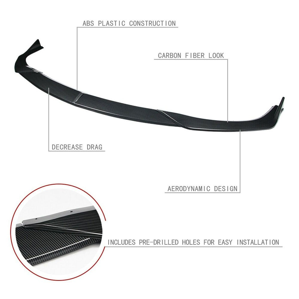 [Carbon Style Look] Front Bumper Lip Guard Lower Body Kit For 19+ Mazda 3 BP