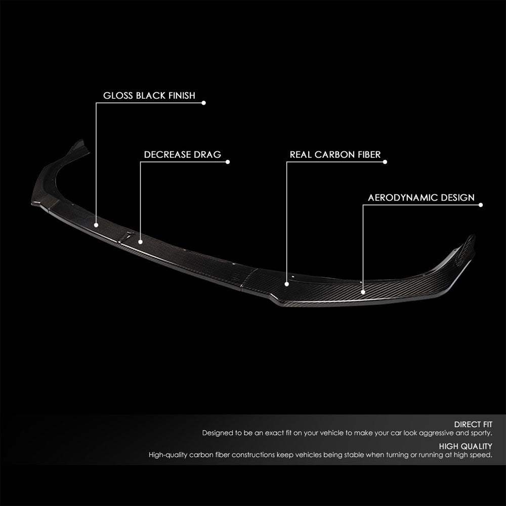 Real Glossy Carbon Fiber Front Bumper Lip Body Kit 19+ Mazda 3 BP -  BuildFastCar