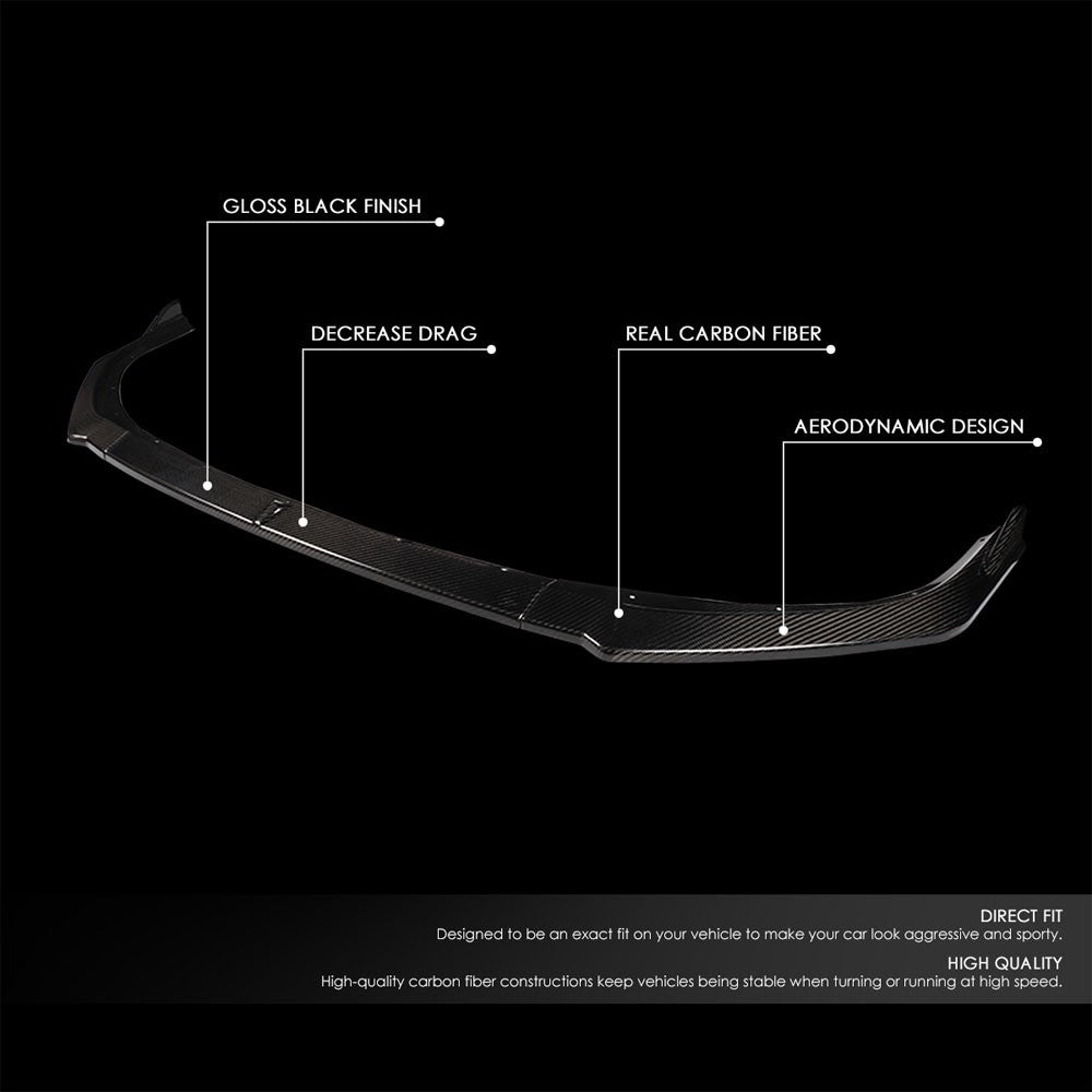 [Real Glossy Carbon Fiber] Front Bumper Lip Guard Body Kit For 19+ Mazda 3 BP
